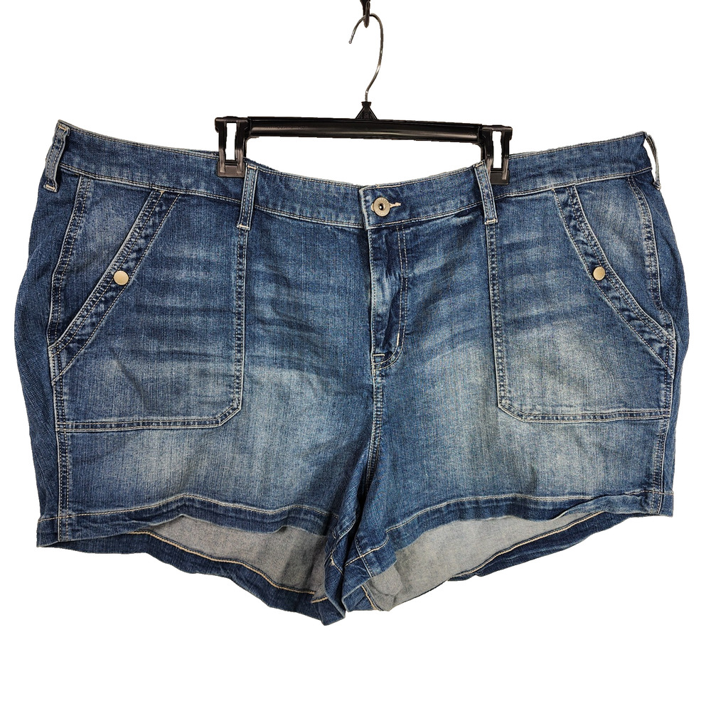 Torrid Womens Denim Shorts 5 Inch Vintage Stretch Mid Rise Blue 5 Pocket Classic